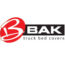 BAK Logo BAK truck bed covers logo with a red stylized “B” and bold black text.